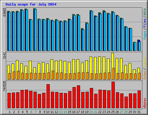 Daily usage for July 2024