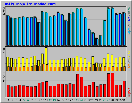 Daily usage for October 2024