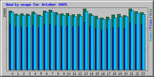 Hourly usage for October 2025